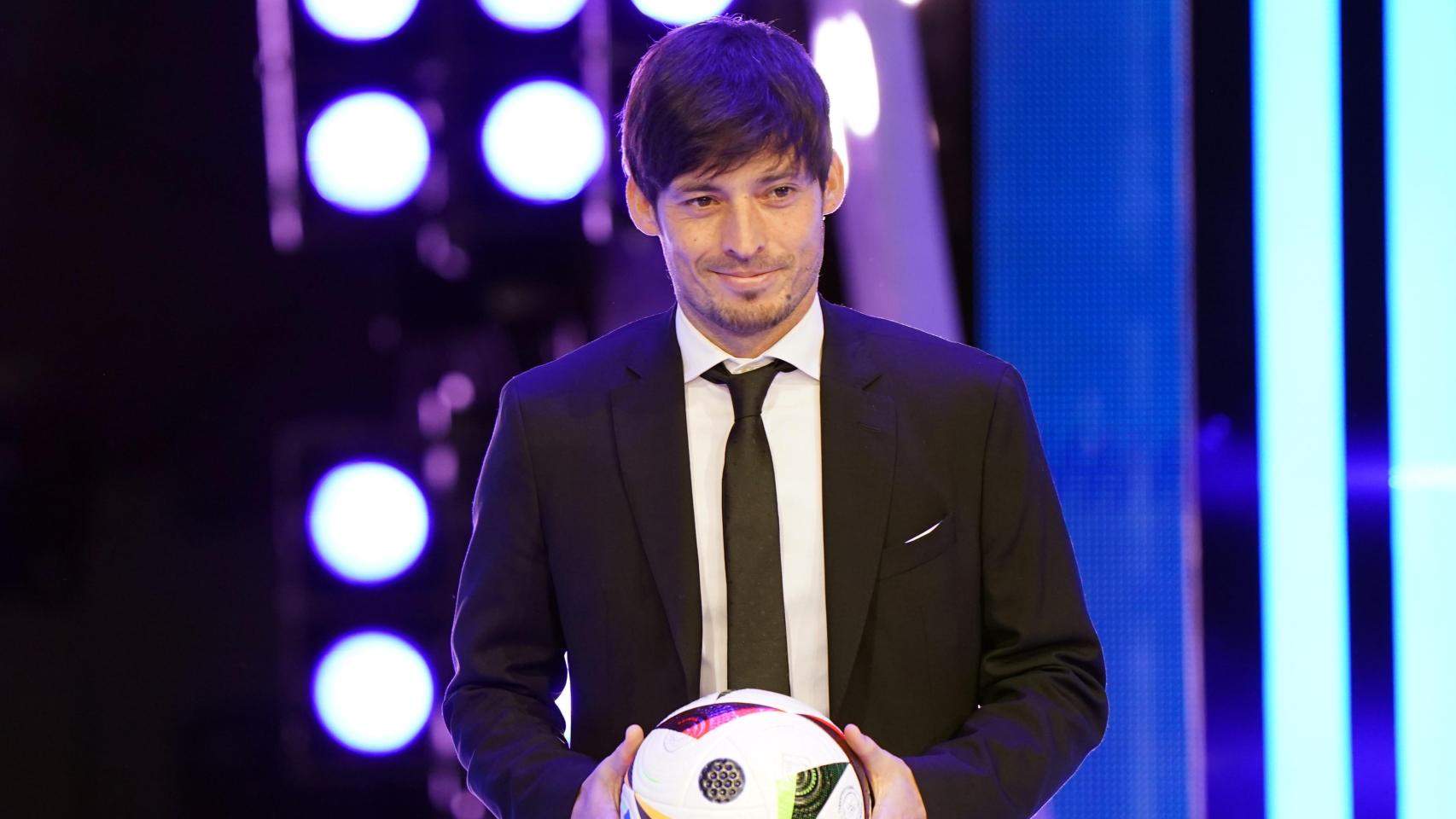 David Silva durante un evento de la Eurocopa.