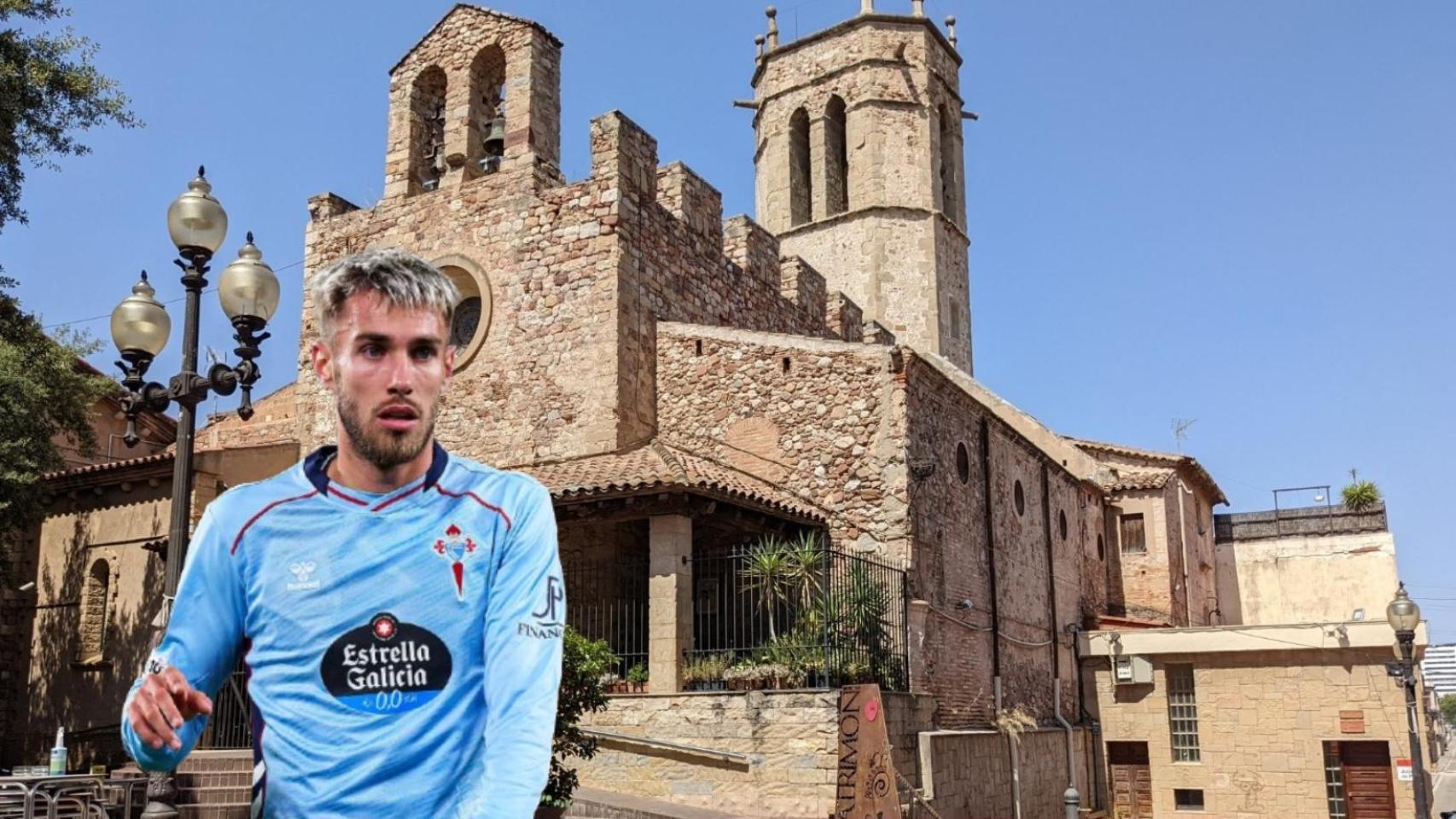 El pueblo de Óscar Mingueza en un fotomontaje.
