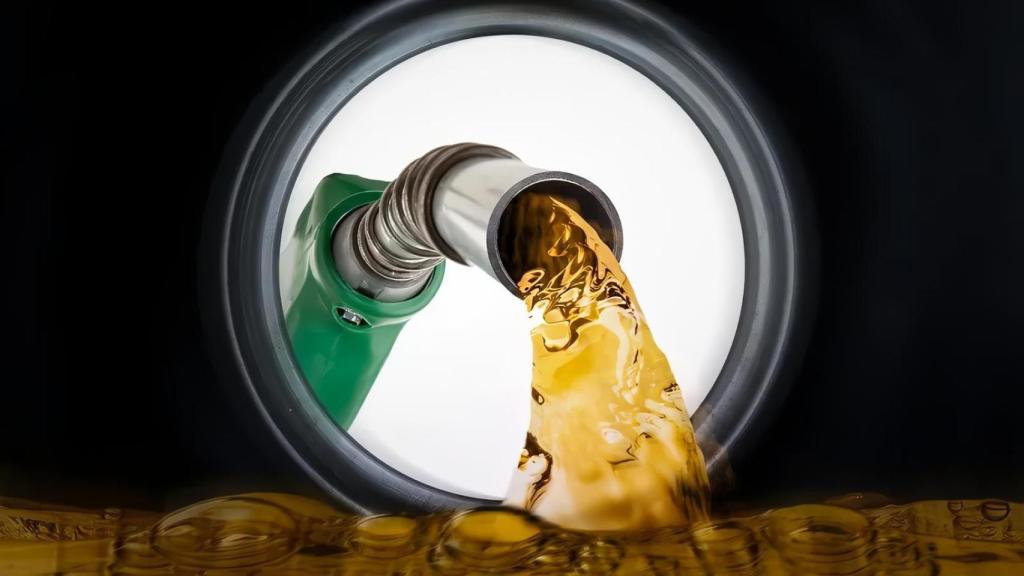 Imagen de archivo de una manguera de gasolina.