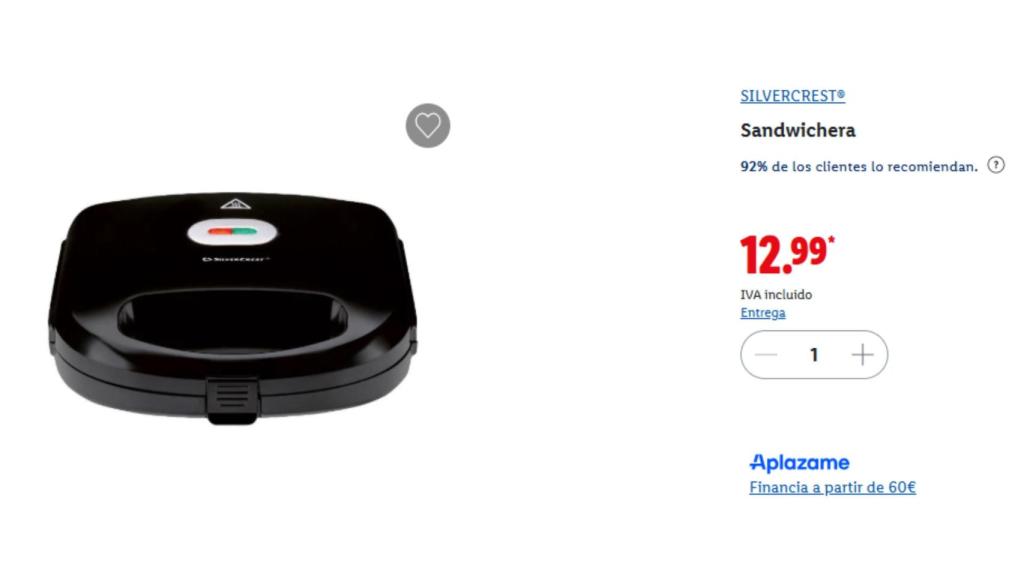 Sanwichera 12,99 euros