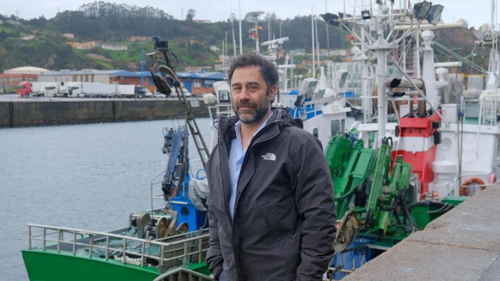 Julio Agujetas, de MSC, en la lonja de Gijón el pasado 6 de marzo.