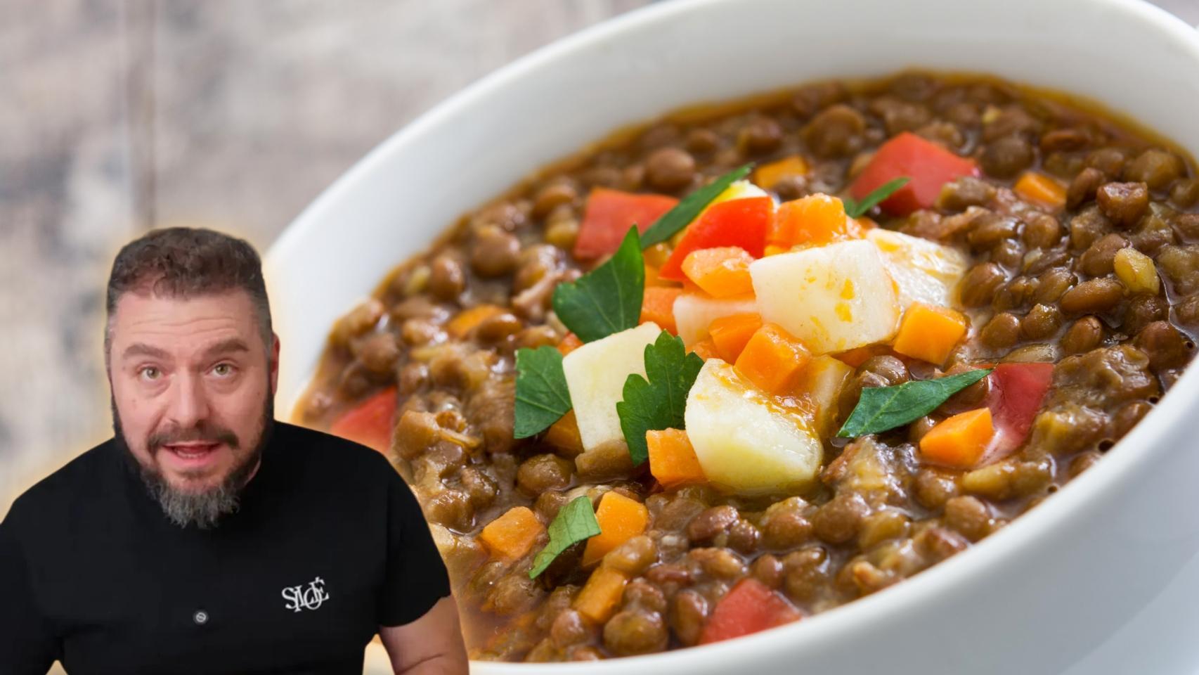 Carlos Gómez, cocinero, en un montaje de El  Español