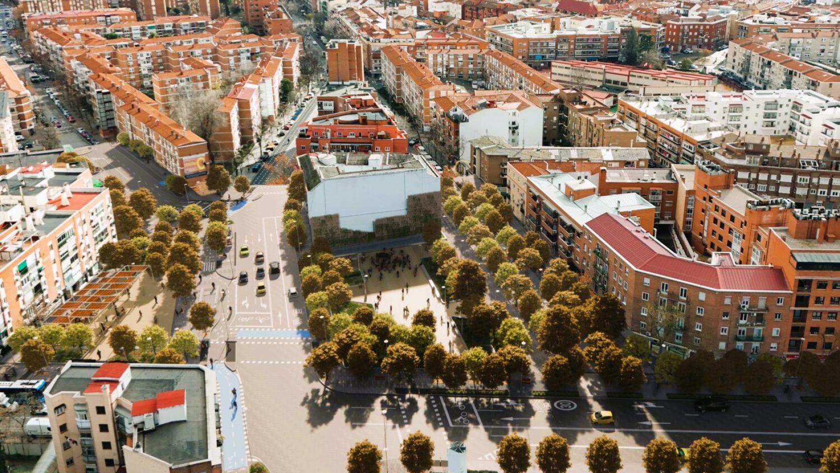 Recreación de la plaza Oporto.