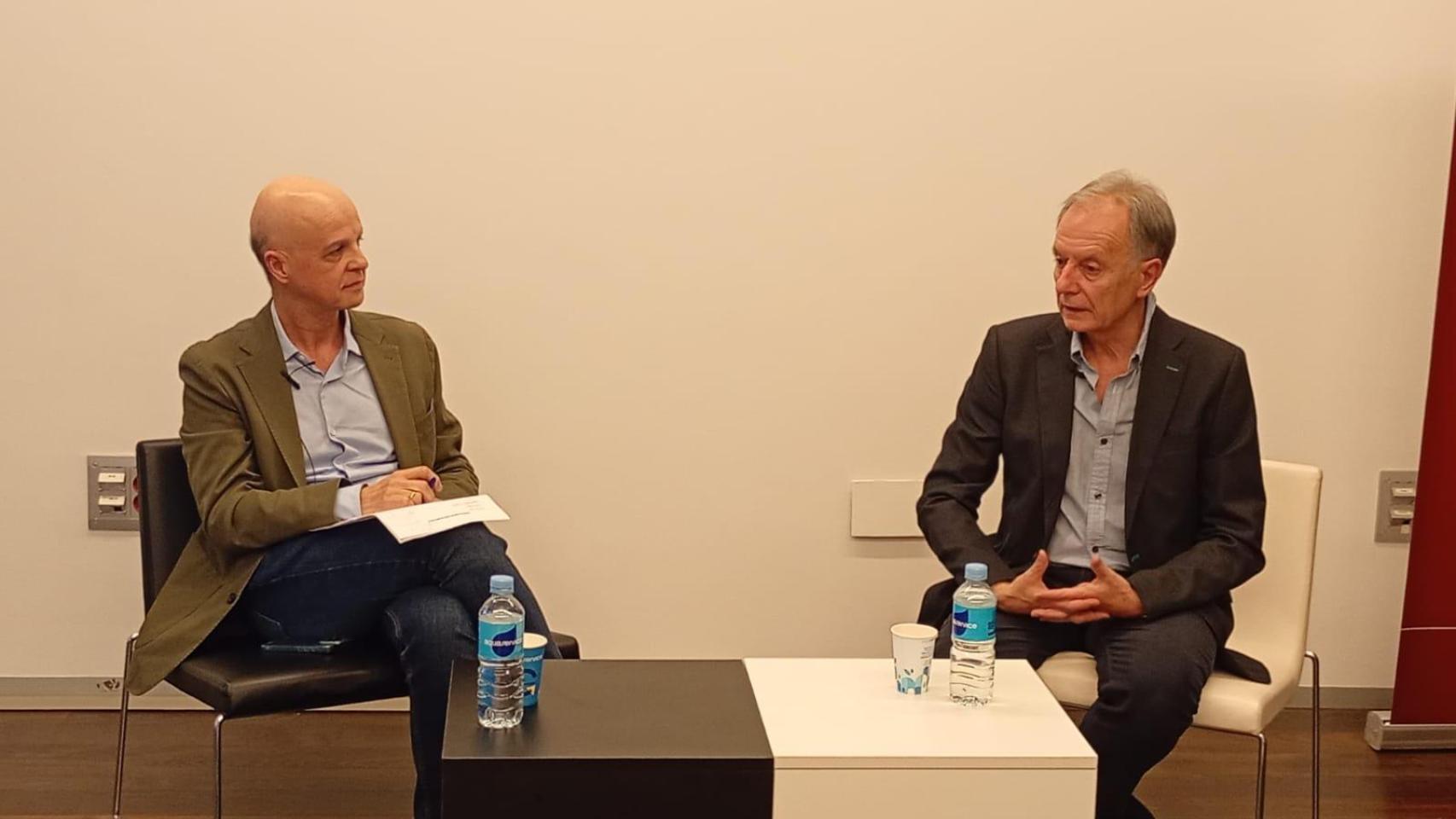 Antonio Soler y Agustín Rivera, en el Centro Andaluz de las Letras de Málaga.