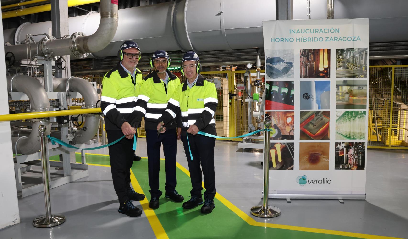 Inauguración del nuevo horno híbrido de Verallia en Zaragoza.
