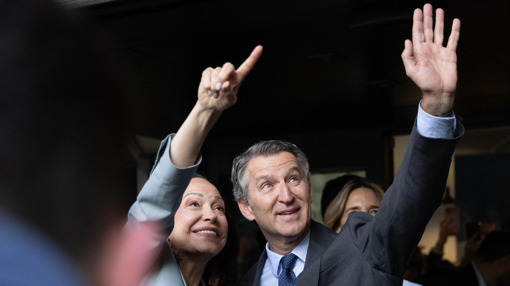 Alberto Núñez Feijóo y María Corina Machado en Génova.