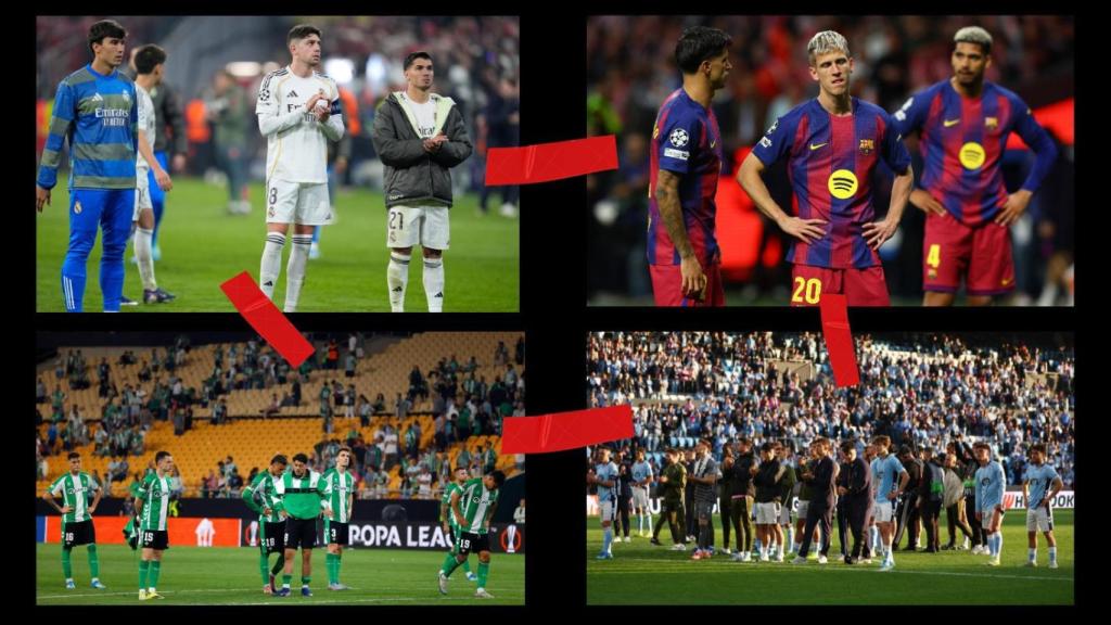 Montaje de los cuatro equipos españoles eliminados.