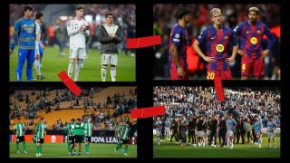 Montaje de los cuatro equipos españoles eliminados.