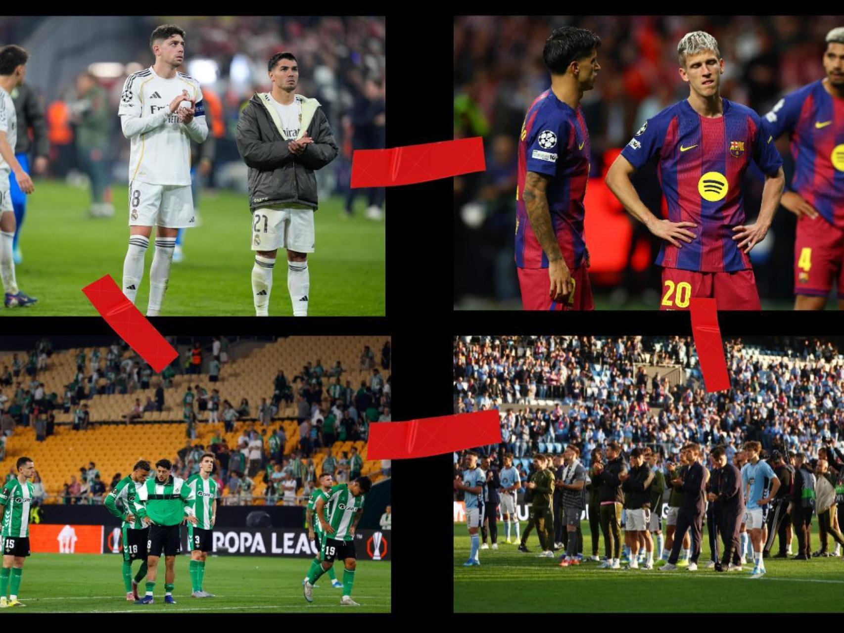 Montaje de los cuatro equipos españoles eliminados.