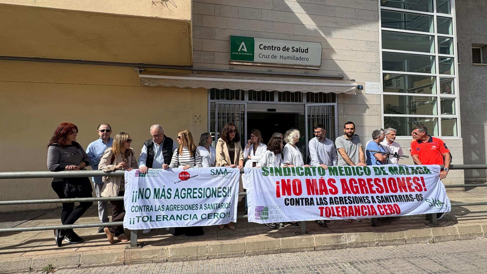 Concentración médicos de este viernes en Málaga.