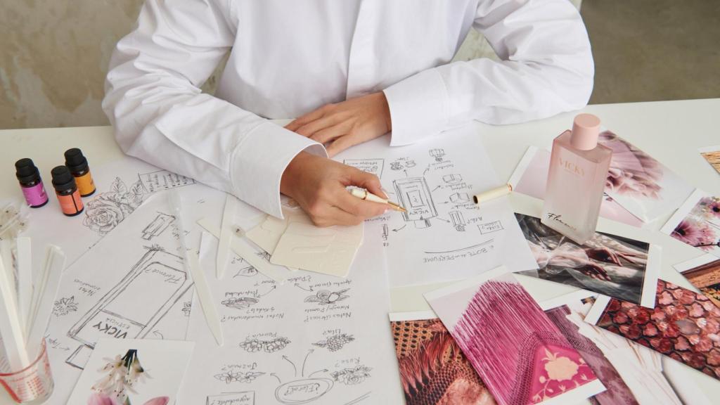 Imagen del proceso creativo de Vicky Essence.