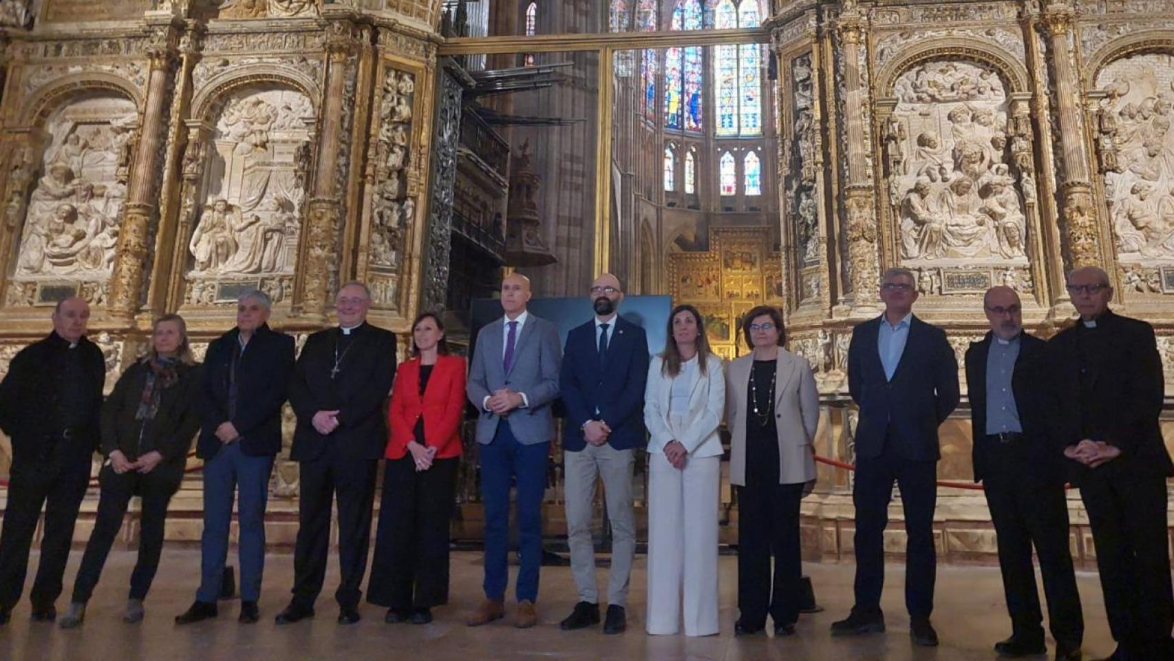 Presentación de la restauración del trascoro de la catedral de León, este viernes