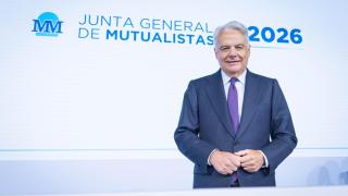 El presidente del grupo Mutua, Ignacio Garralda, durante la junta general de mutualistas 2026.