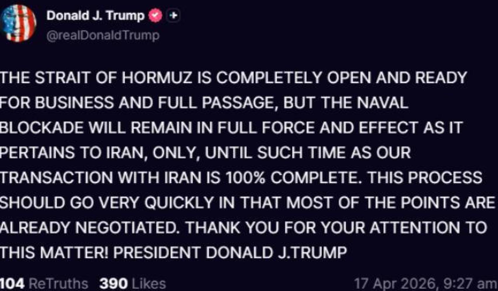 Tuit de Donald Trump