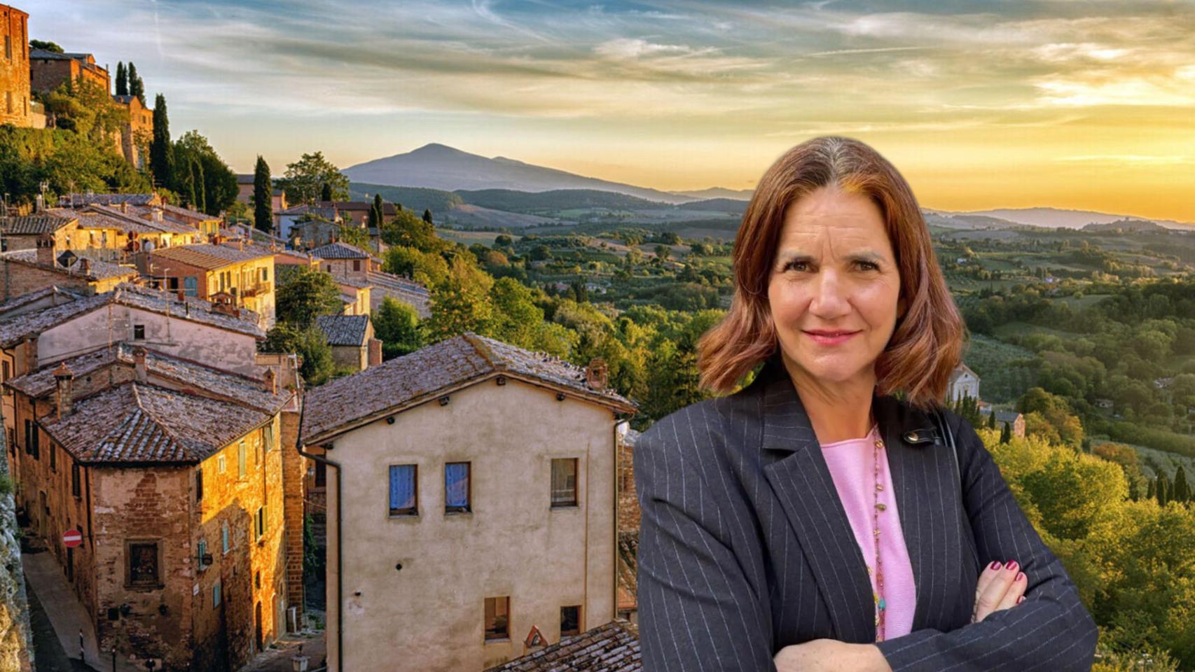 Collage de la Toscana y Samantha Vallejo-Nágera.