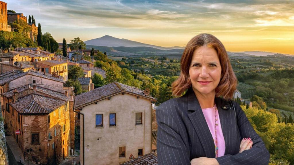 Collage de la Toscana y Samantha Vallejo-Nágera.