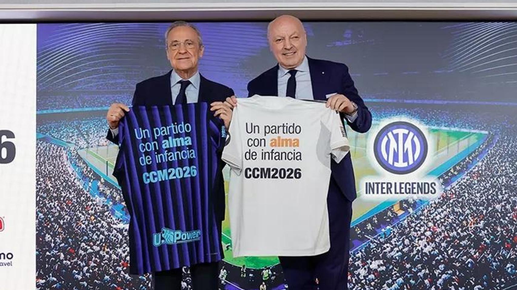 Florentino Pérez, presidente del Real Madrid, y Giuseppe Marotta, CEO del Inter de Milán.