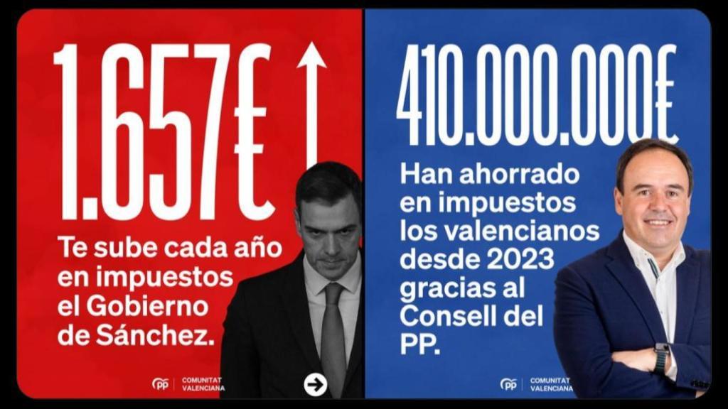 Campaña en X del PPCV con motivo de la campaña de la declaración de la Renta 2025.