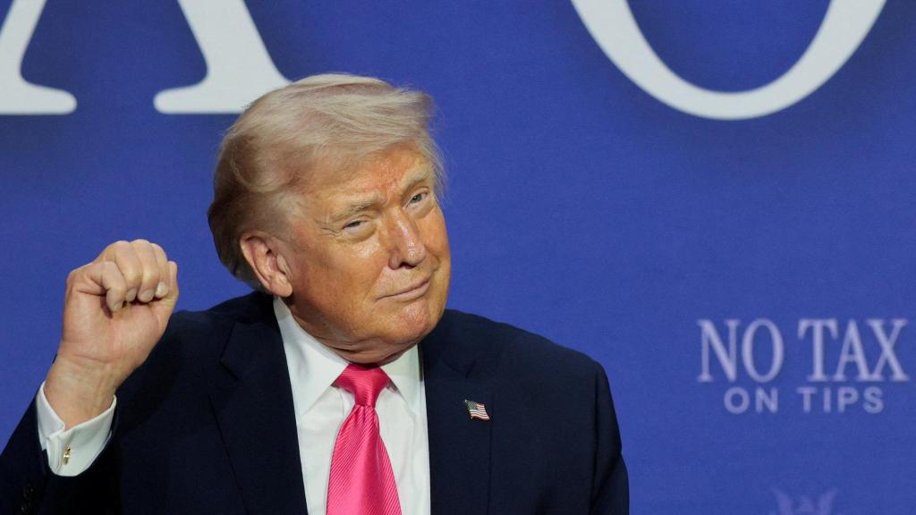 United States President Donald Trump during a roundtable discussion focused on tax cuts in Las Vegas, Nevada.
