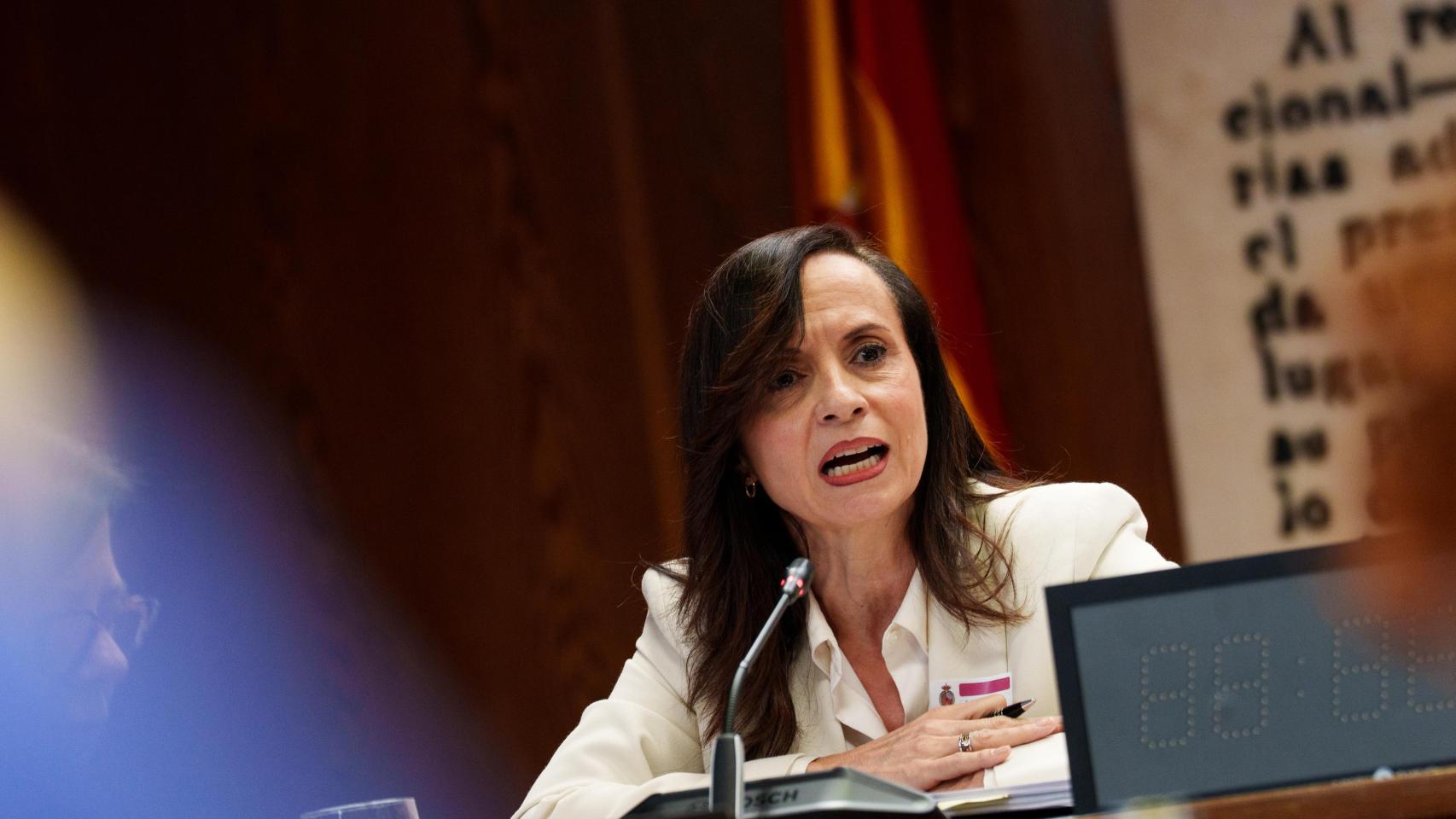 Beatriz Corredor, presidenta de Redeia, durante su comparecencia en la Comisión de Investigación del apagón en el Senado.