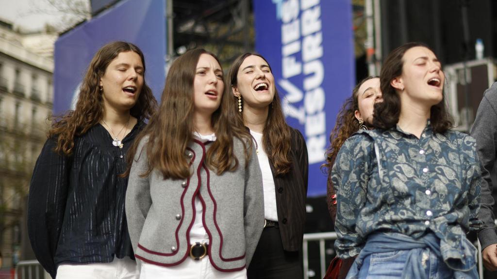 Integrantes del grupo Hakuna Group en la IV Fiesta de la Resurrección en Madrid.