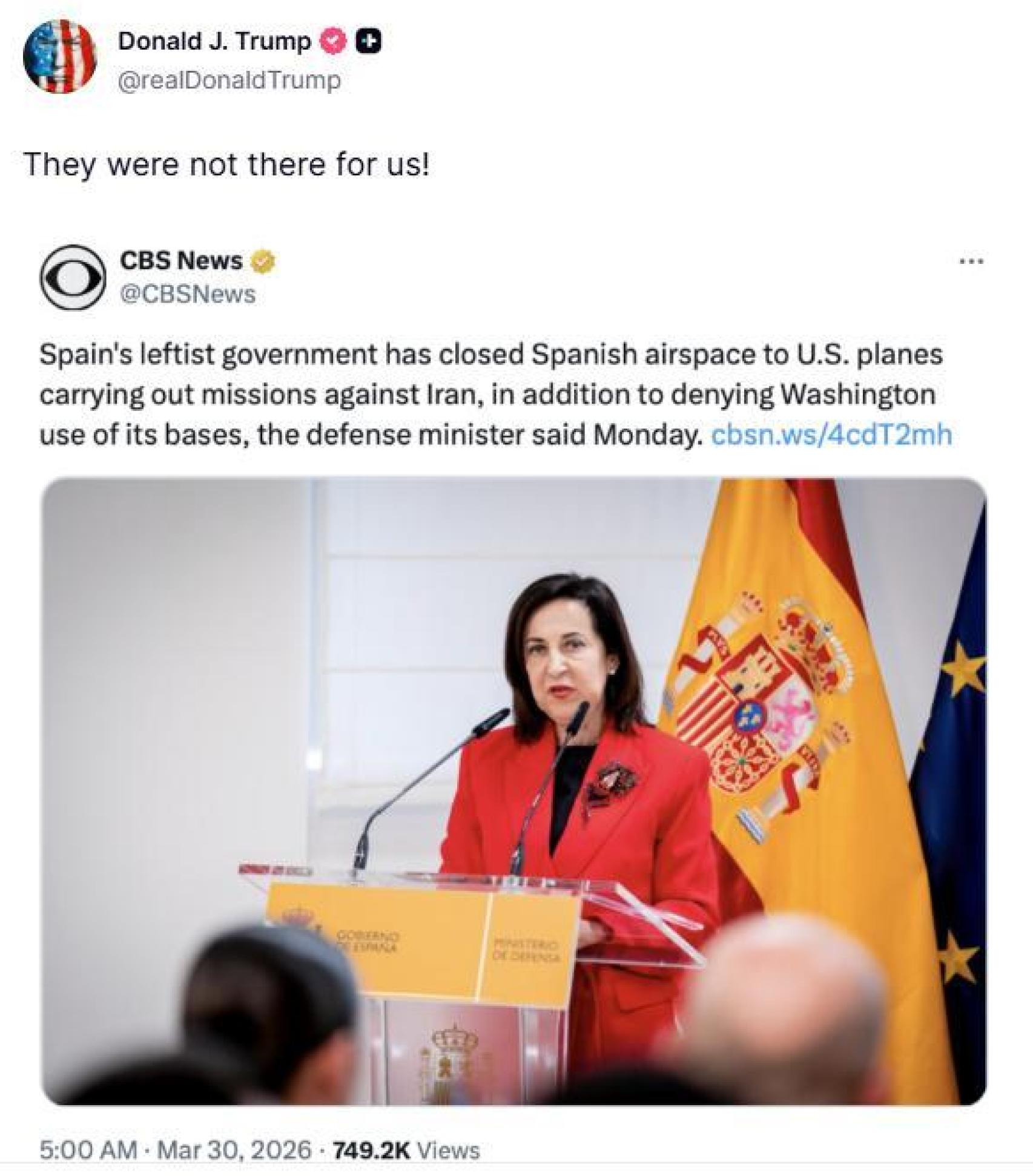 El mensaje publicado el viernes por Donald Trump en su plataforma Truth Social.