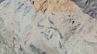 La montaña Pickaxe que podría albergar uranio, en una vista de satélite con Google Maps.