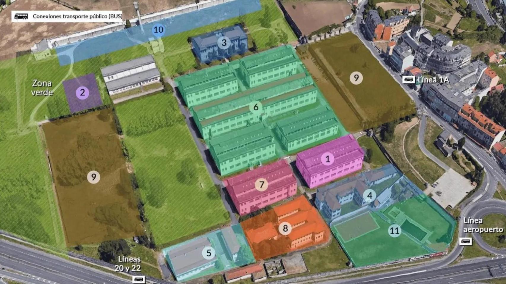 Esquema de la Cidade das TIC de A Coruña