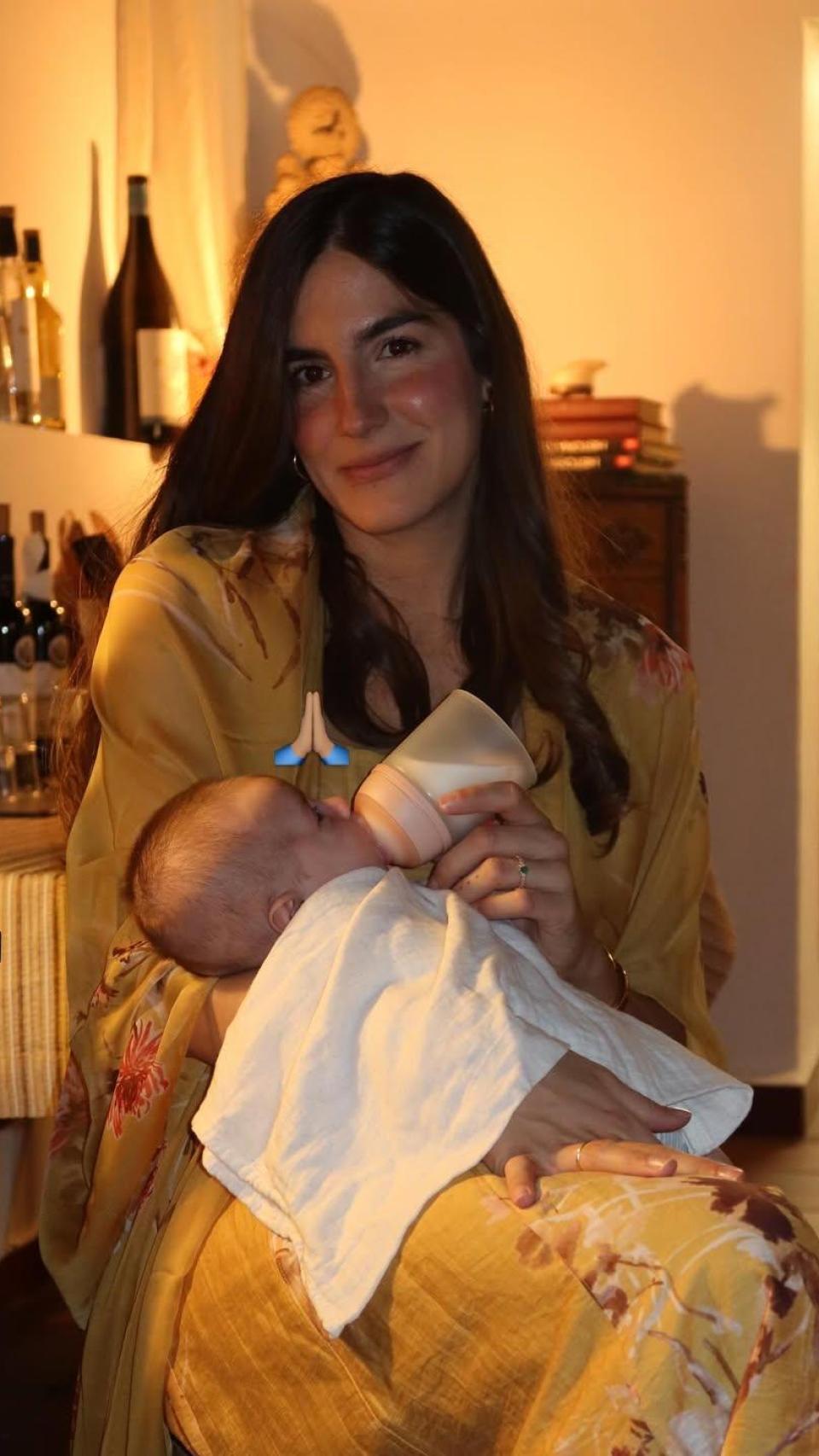 Blanca Llandres, con su hijo Marcos, en las redes sociales.