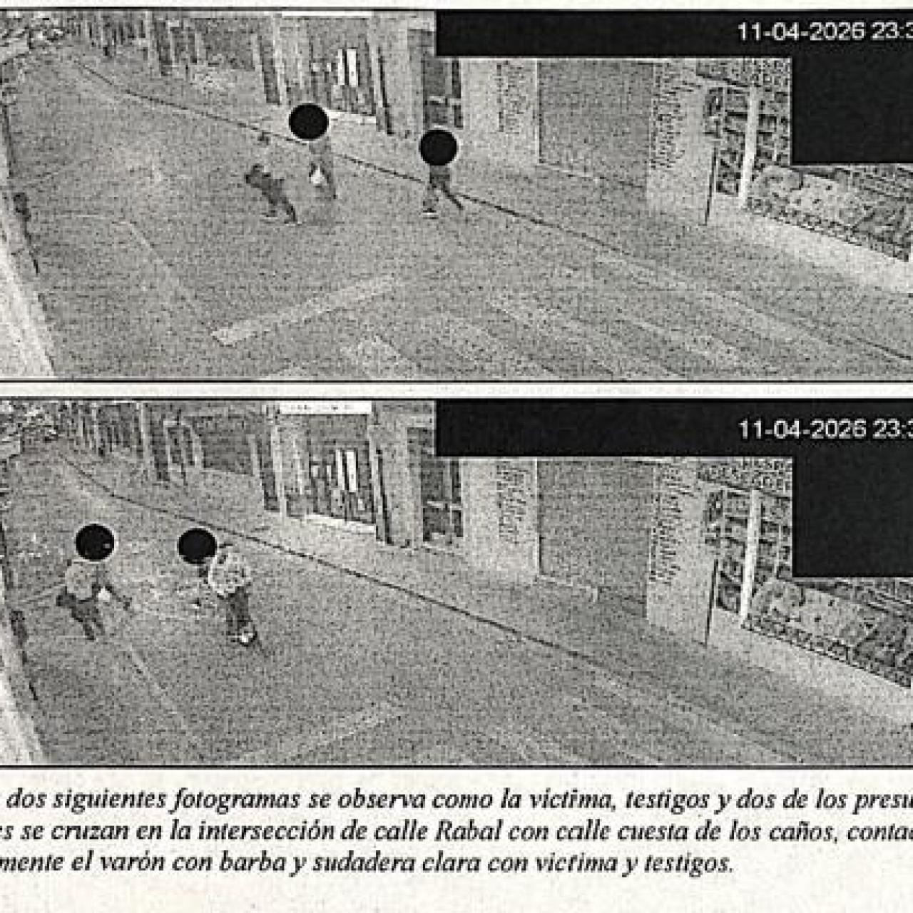 Momento clave en el que los dos testigos que acompañan a Antonio a comprar cocaína, se cruzan con Raúl, montado en un patinete.