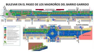 Plano de la actuación en el Paseo de los Madroños.