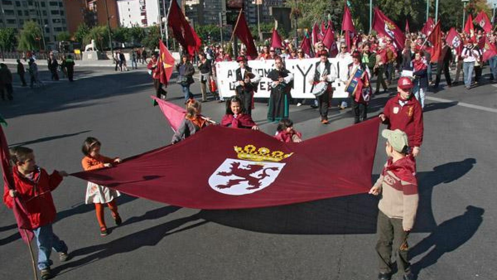 Una manifestación por la autonomía de León.