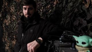 El comandante Aquiles, Yuriy Fedorenko, durante la entrevista con EL ESPAÑOL.