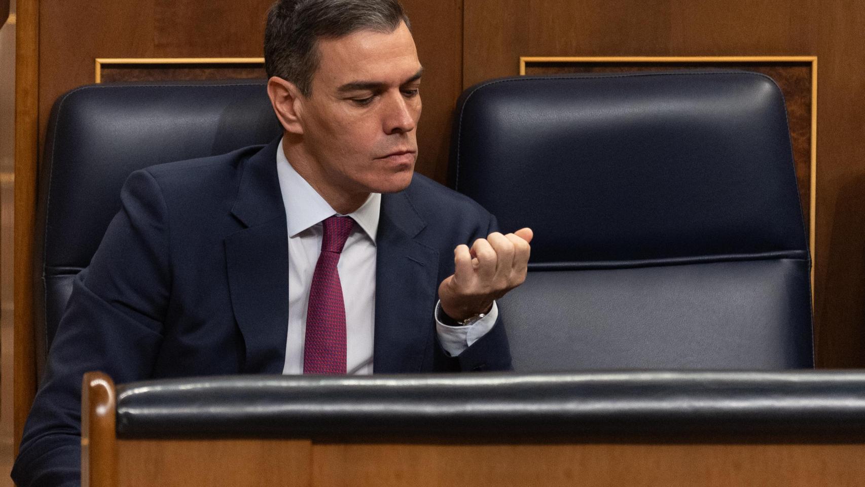 El presidente del Gobierno, Pedro Sánchez, durante una sesión de control al Gobierno.