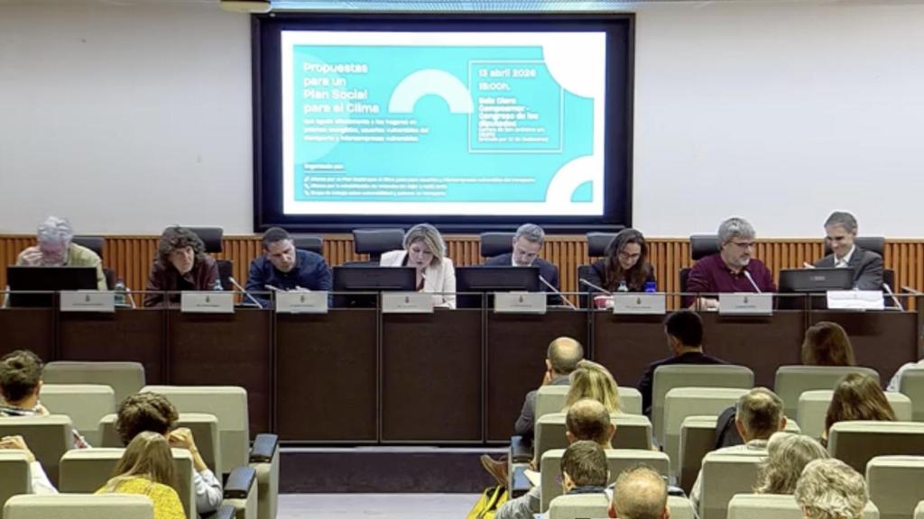 Momento del evento sobre el Plan Social para el Clima de España celebrado en el Congreso de los Diputados.