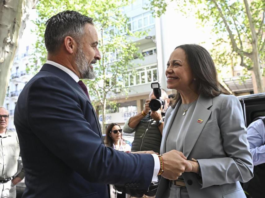 Santiago Abascal y María Corina Machado el pasado viernes en Madrid.