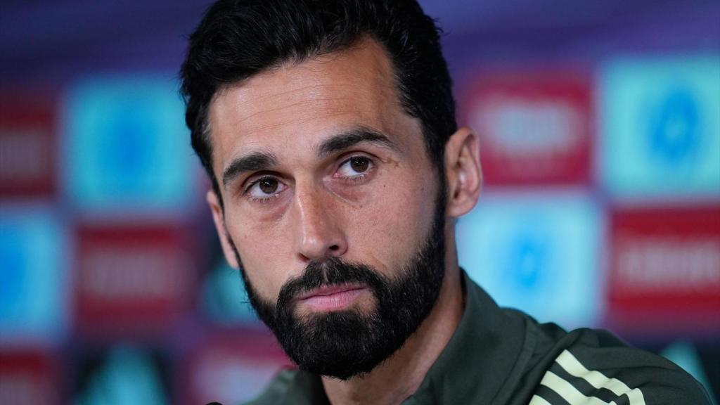 Álvaro Arbeloa, en rueda de prensa con el Real Madrid