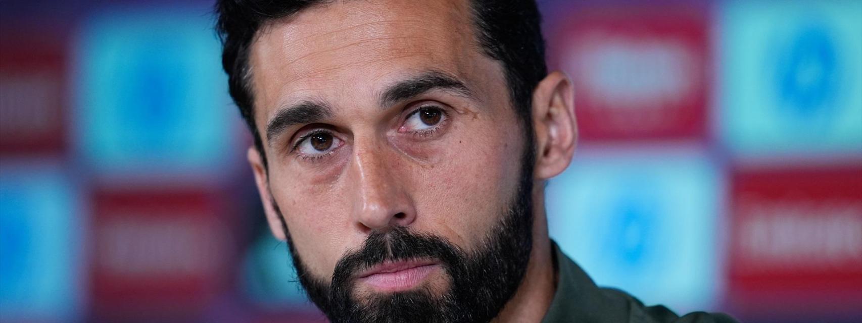 Álvaro Arbeloa, en rueda de prensa con el Real Madrid