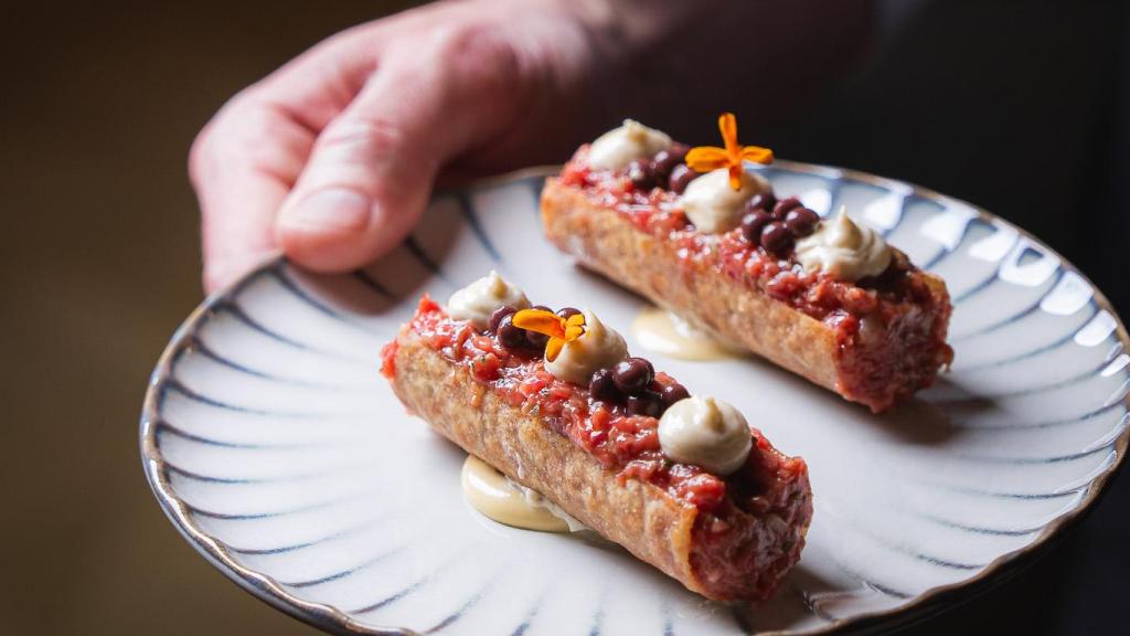 Los tacos de 'steak tartar'.