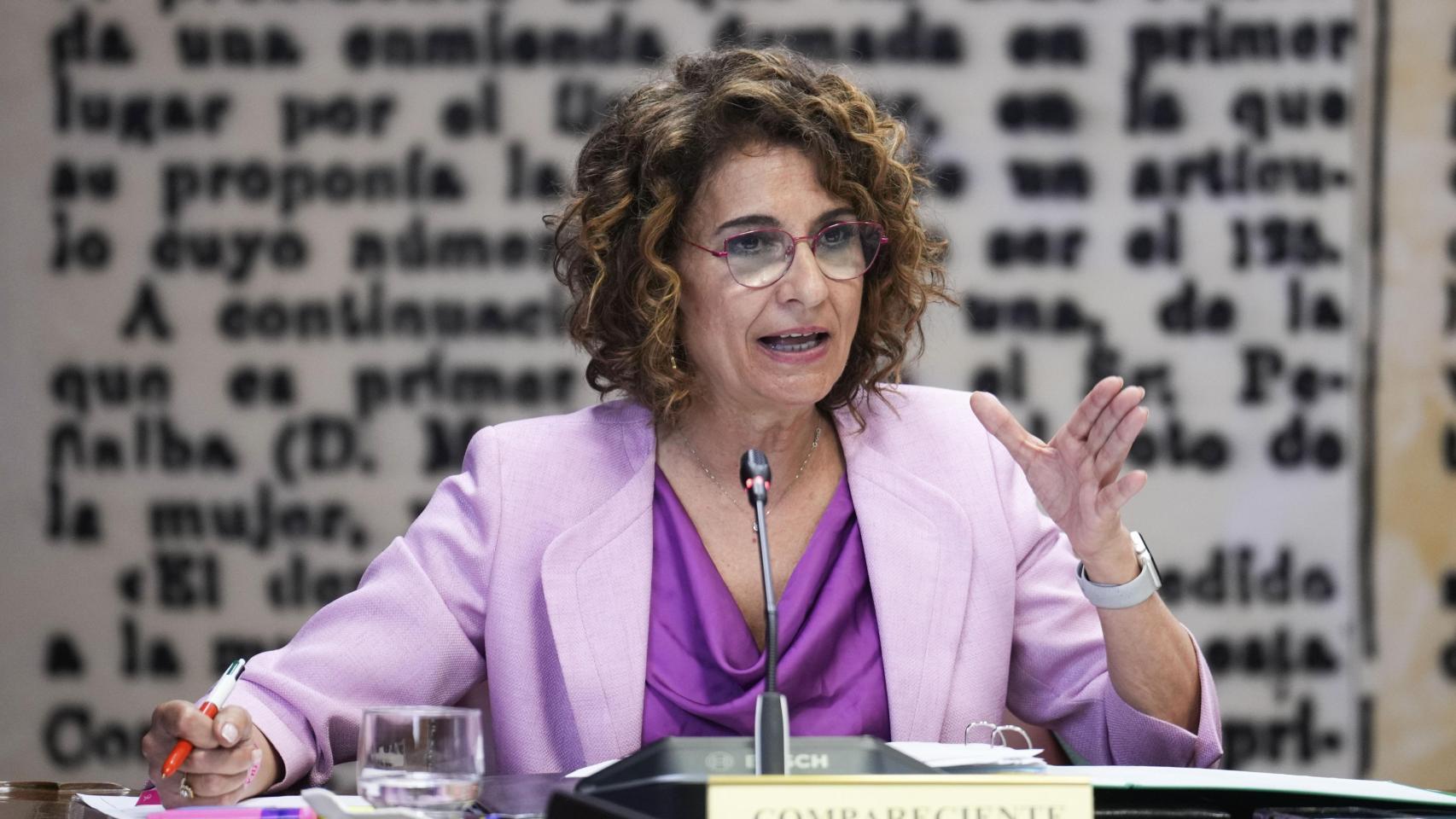 La exvicepresidenta María Jesús Montero este lunes en el Senado.