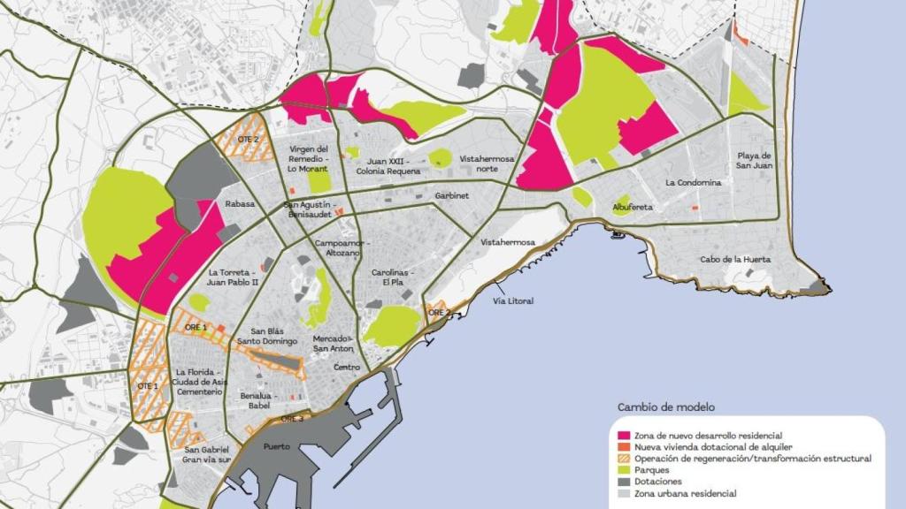 El mapa de actuación del PGE.