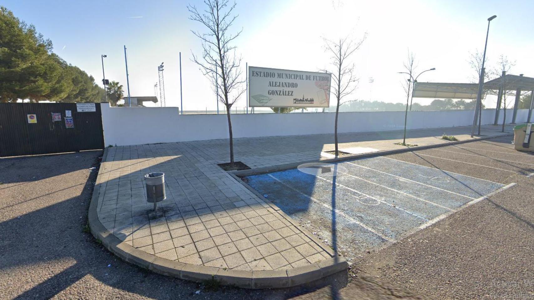 Instalaciones del campo de fútbol de Fuensalida (Toledo).