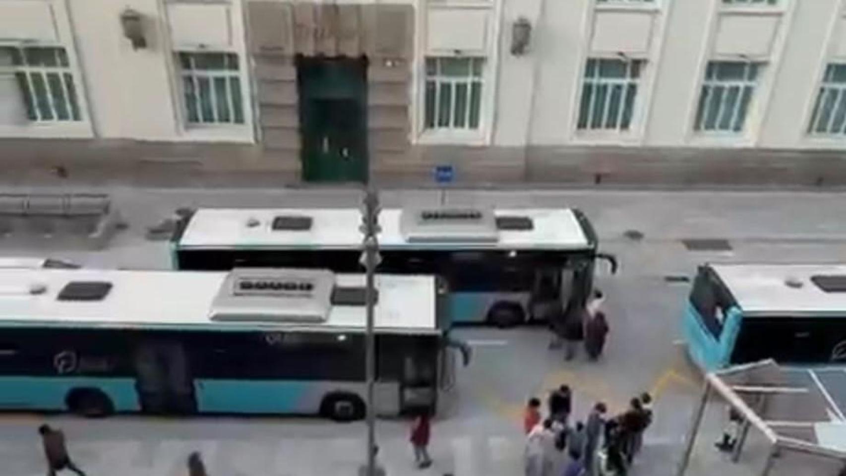 Autobuses en la nueva para interurbana de A Coruña