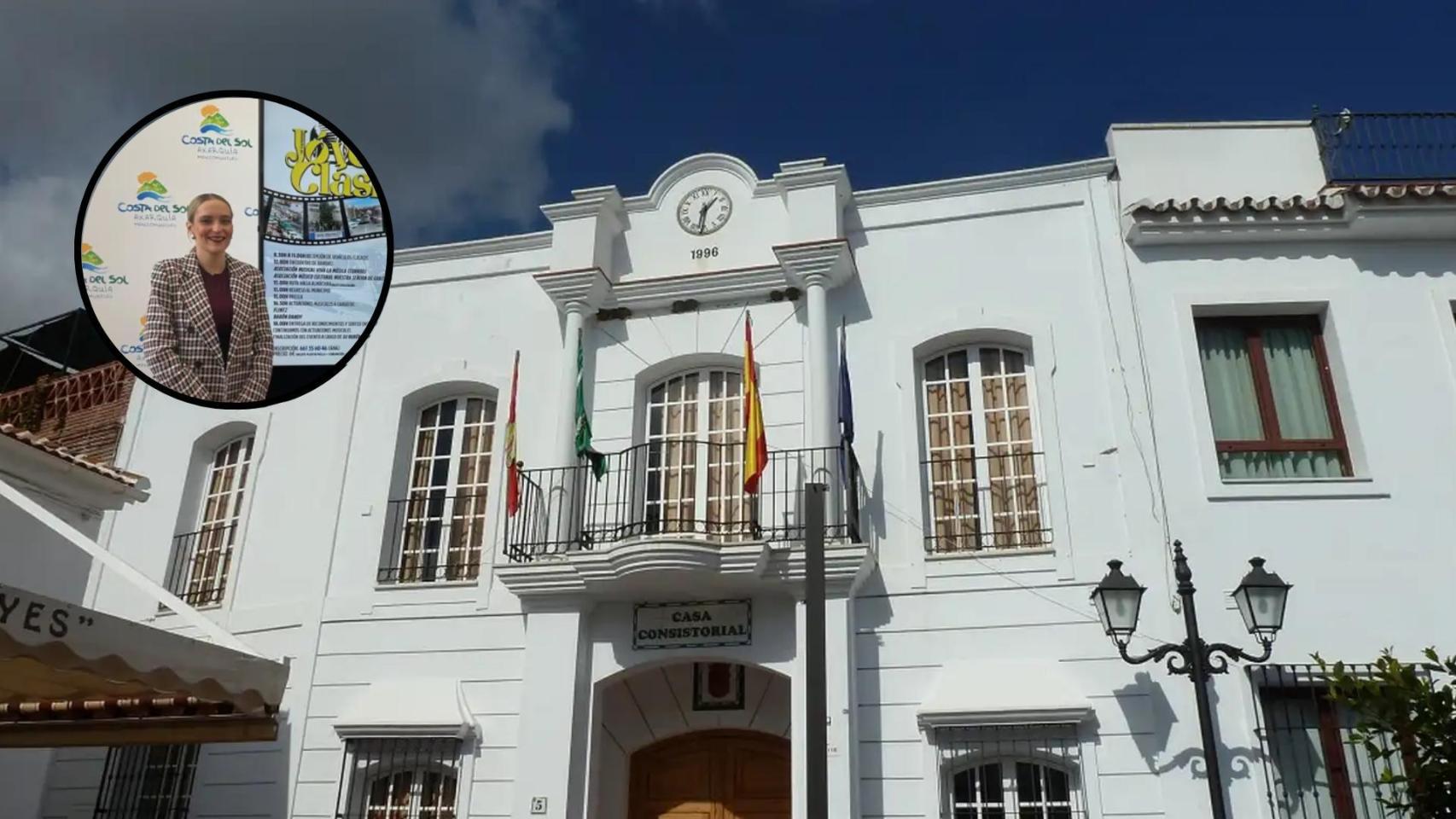 Una imagen del Ayuntamiento y de la detenida.