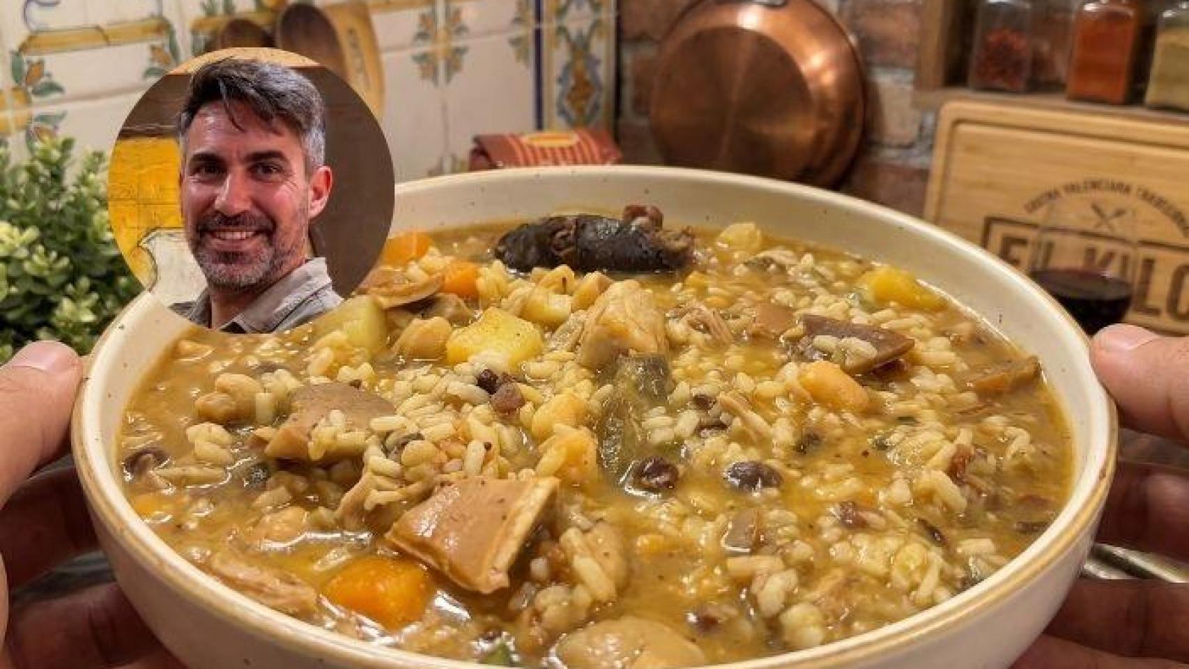 Héctor Medina, chef, con un arròs en fessols i naps. EE