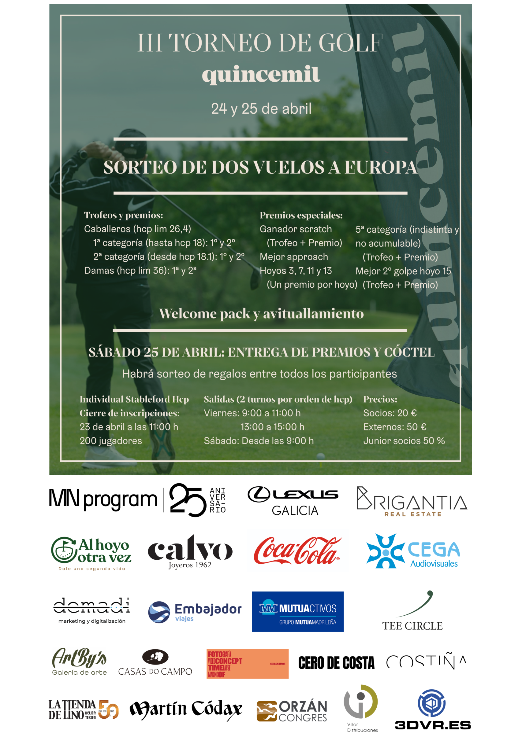Cartel del III Torneo de Golf Quincemil