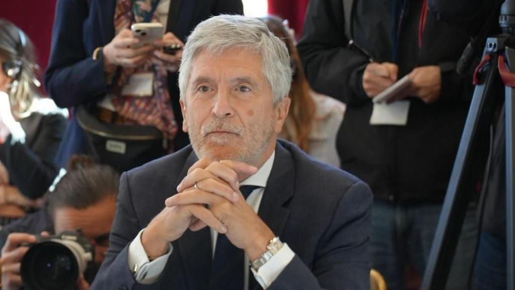 El ministro del Interior, Fernando Grande-Marlaska, este lunes en París, en la reunión de la Coalición de Países Europeos contra el Crimen Organizado.