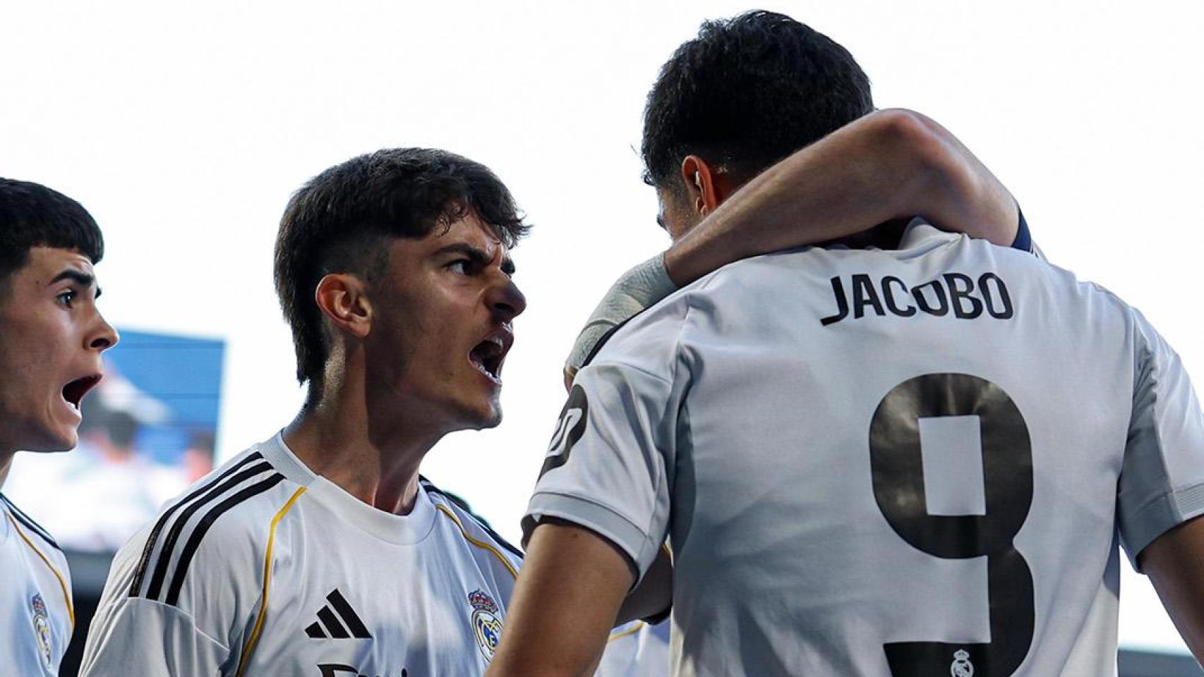 Jacobo celebra su gol en la final de la Youth League.