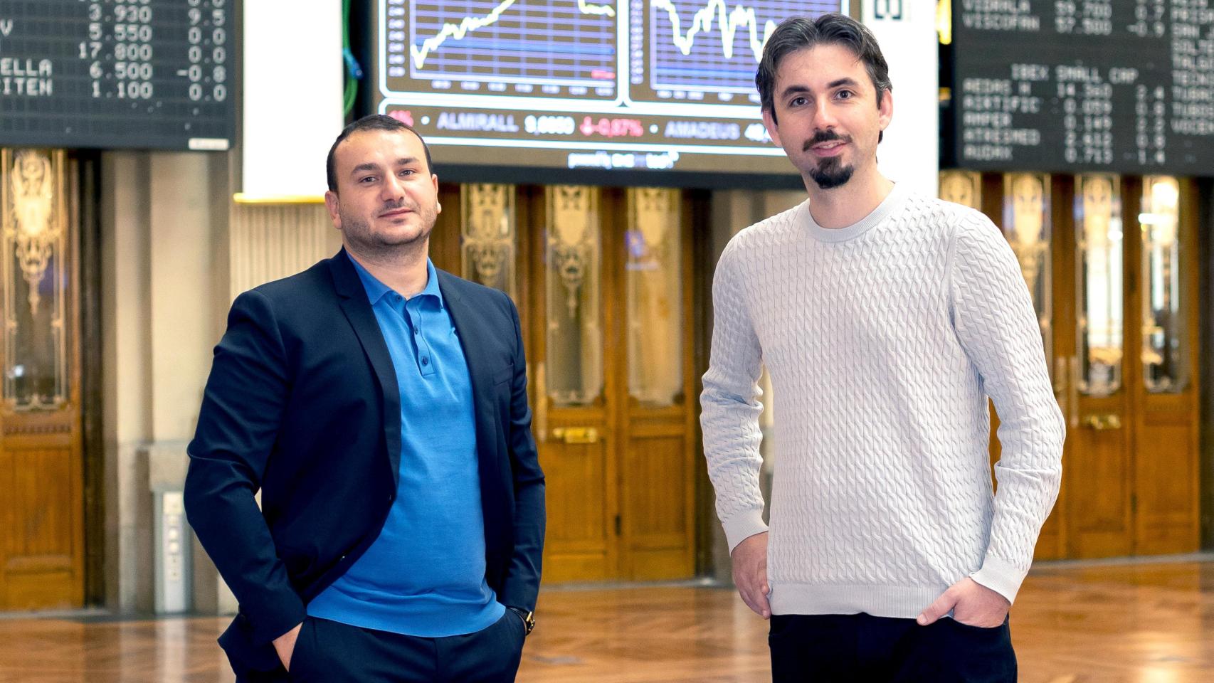 Andrei Manuel y Leif Ferreira, cofundadores y co-CEOs de Bit2Me, en la Bolsa de Madrid.