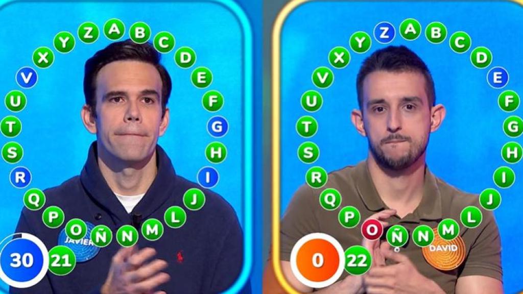 David Trigo y Javier Alonso en el donut de 'Pasapalabra'.